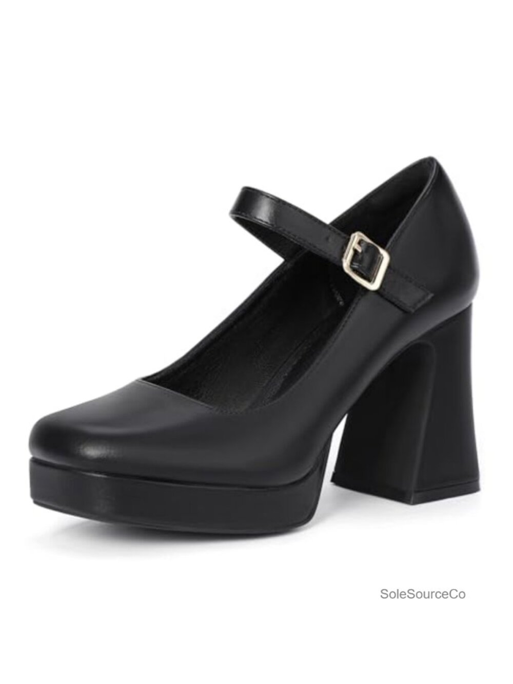IDIFU Platform Mary Jane Pumps Chunky Heels Square Toe Women's Shoes